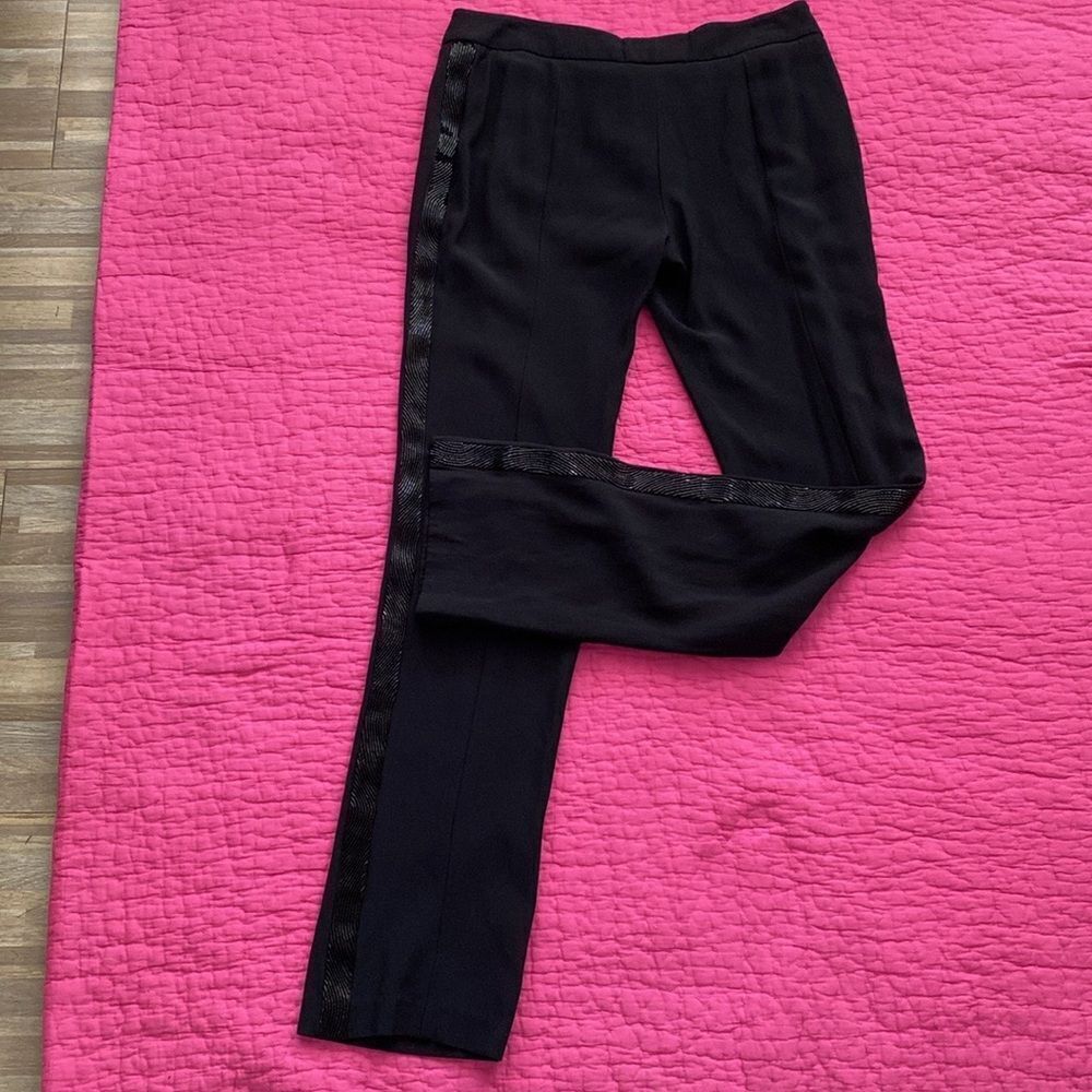 Alexander McQueen Black Pants with  beaded Side Stripe, S
